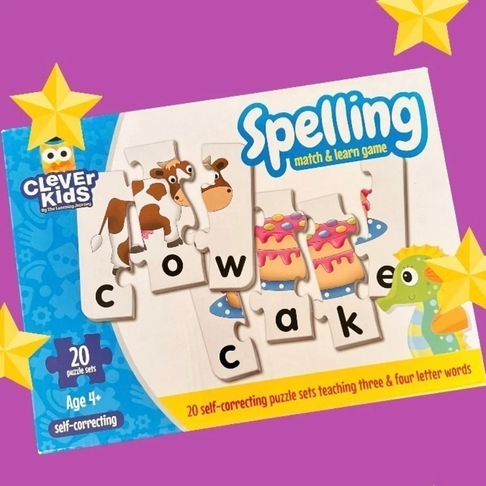 2 Boxes of Spelling & Montessori Touch Puzzles 3-5yrs like-new!